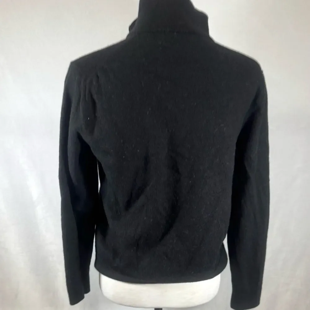 Banana Republic black 100% Italian merino wool quarter zip sweater size large